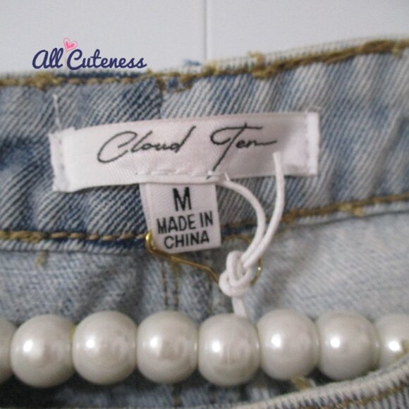 Cloud Ten Color Block Denim Jean Shorts Size M - Picture 2 of 6